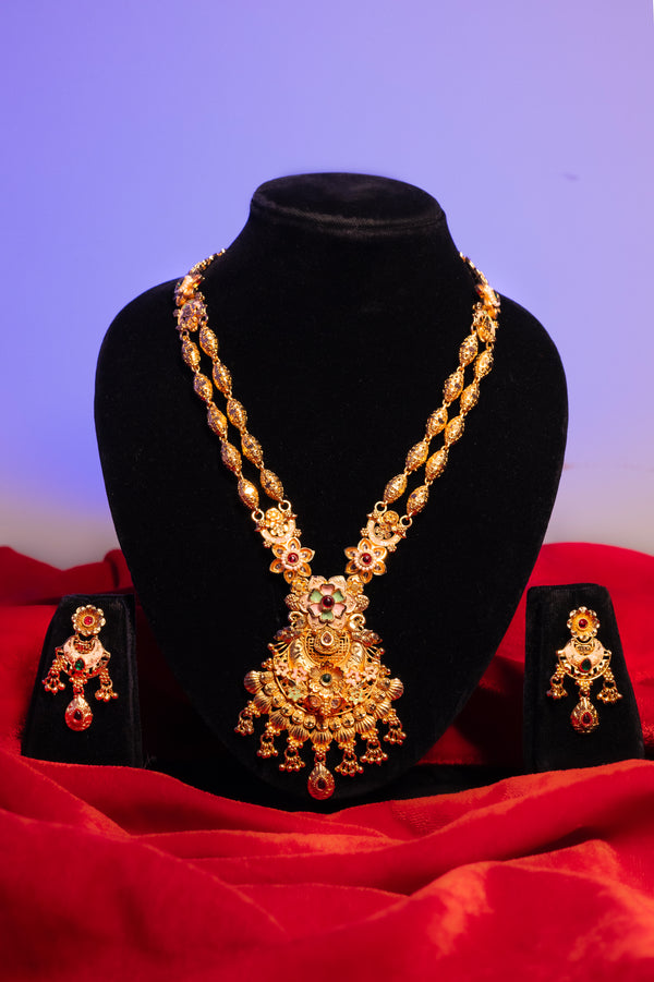 Traditional Brass Base Necklace Set