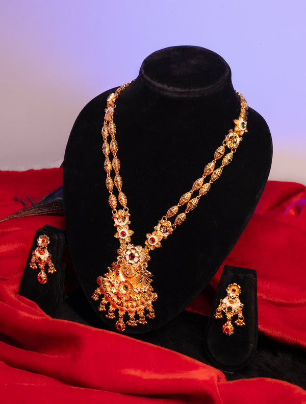 Traditional Brass Base Necklace Set