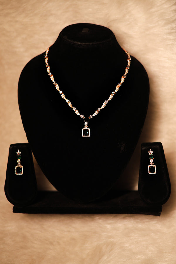 AD Rose Gold Pendant Necklace Set