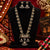 German silver 2 tone fusion necklace set with antique oxidised pendant and matching Jhumka earrings for women