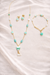 Ammaira Aqua Bloom Luxe Gold Mala Set with Bracelet & Earrings