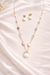 Ammaira Blush Pearl Luxe Gold Crystal Mala Set with Earrings