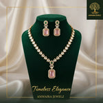 Ammaira's Regal Blush Pink & Polki Statement Necklace Set