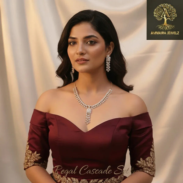 Ammaira's Regal Cascade Necklace Set - Ammaira Jewelz