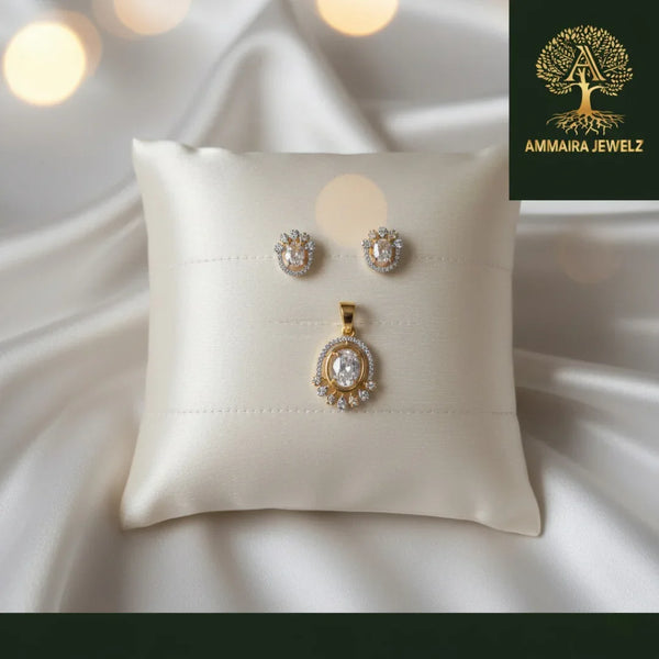 Ammaira's Rose Gold and Gold-Tone Sunburst Solitaire Set - Ammaira Jewelz