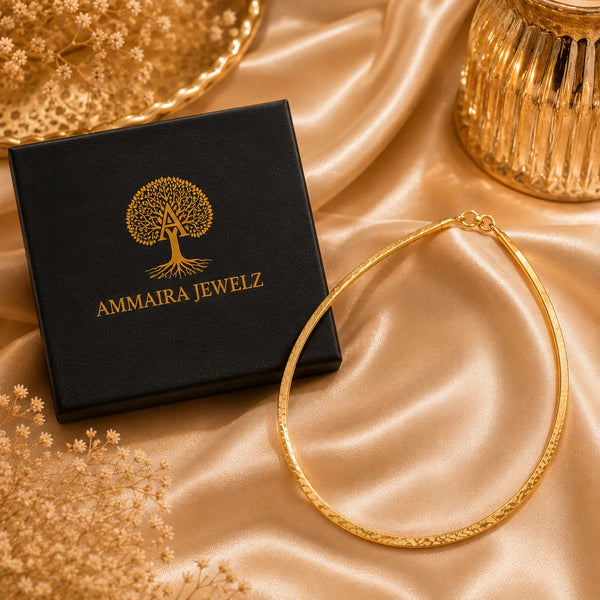 Premium gold polish hasli necklace for women with elegant textured finish crafted