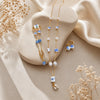 Azure Bloom Luxe Gold Mala Set with Bracelet & Earrings