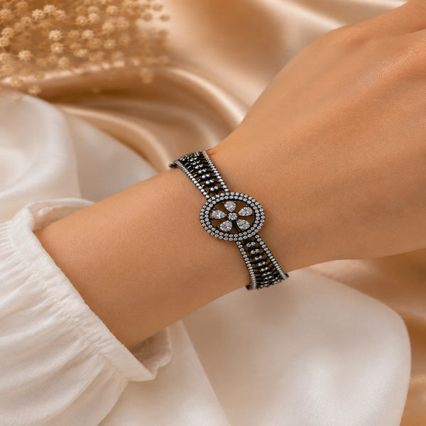 Black Rhodium American Diamond Bracelet for Women