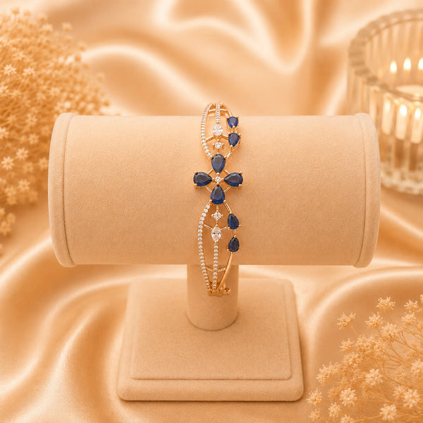 Blue Stone American Diamond Bracelet for Women
