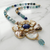 Blue Stone Floral Pendant Necklace | Ammaira Jewelz