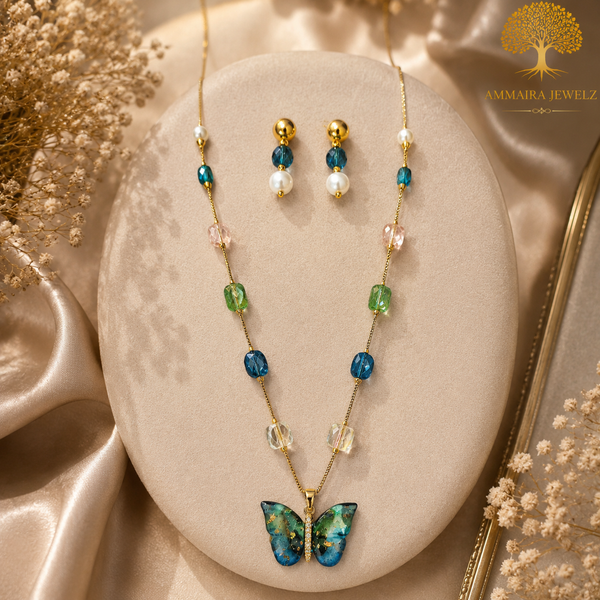 Butterfly Bloom Crystal Mala Set