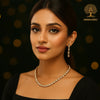 Ammaira's Timeless Elegance SIngle Line Kundan Polki Necklace Set - Ammaira Jewelz