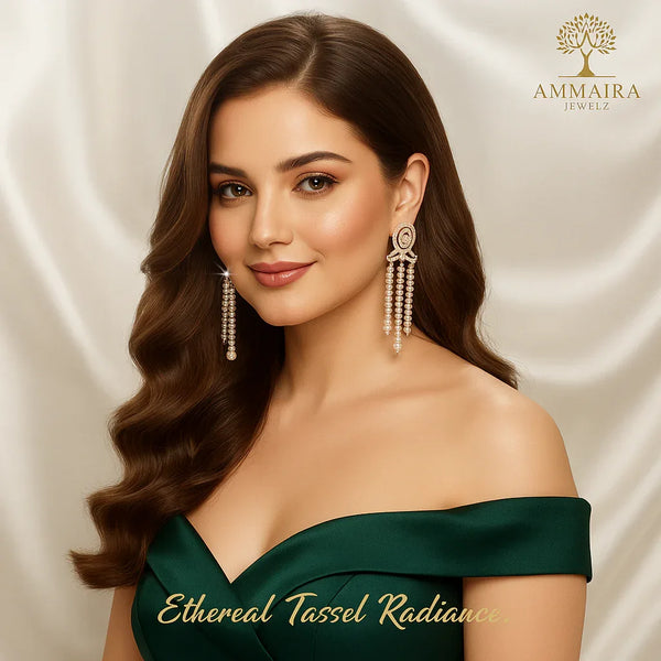 Ammaira's ETHEREAL TASSEL: Diamond Fringe Chandelier Drops - Ammaira Jewelz