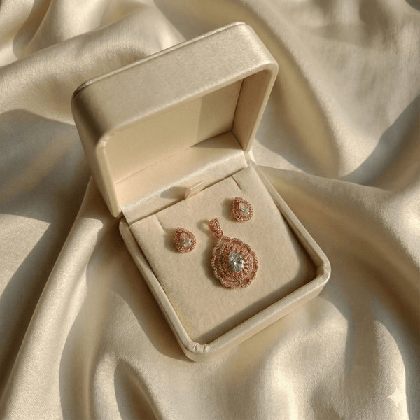 Classic Crystal Teardrop Pendant Set | Ammaira Jewelz Ammaira Jewelz