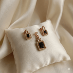 Elegant Black Stone Rose Gold Set | Ammaira Jewelz