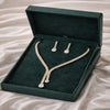 Elegant Gold Plated Bridal Necklace Set with Teardrop Earrings