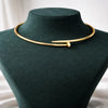 Elegant Gold Plated Nail Design Neck Piece for Women