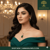 Emerald Green Rose Gold Pendant Set | Ammaira Jewelz Ammaira Jewelz