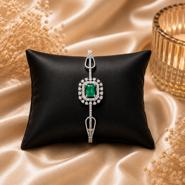Emerald Stone American Diamond Bracelet for women