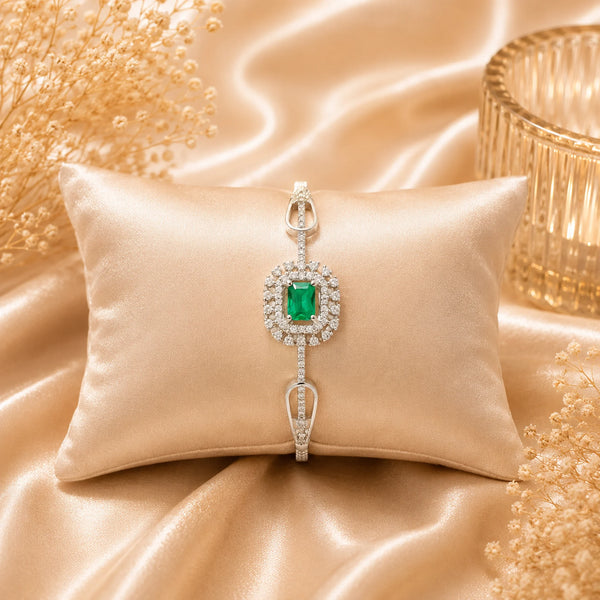 Emerald Stone American Diamond Bracelet for women