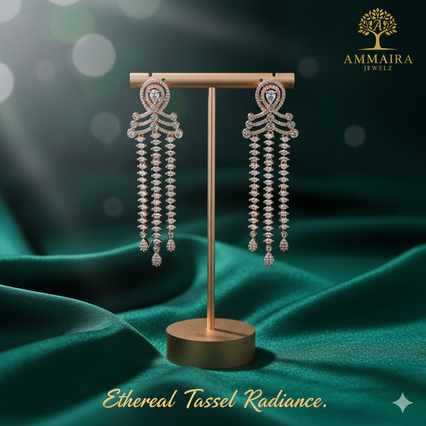 Ammaira's ETHEREAL TASSEL: Diamond Fringe Chandelier Drops