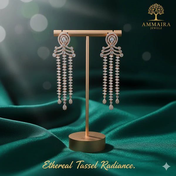Ammaira's ETHEREAL TASSEL: Diamond Fringe Chandelier Drops - Ammaira Jewelz