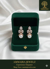 Ammaira's Rose Gold Lustre Grace Earrings with Pearl Drop (Clear) - Ammaira Jewelz