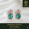 Ammaira's Aqua Dream Drop Earrings: Serene Teal & Rose Gold