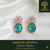 Ammaira's Aqua Dream Drop Earrings: Serene Teal & Rose Gold - Ammaira Jewelz