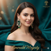 Ammaira's Emerald Majesty: Regal Chandelier & Pearl Drops