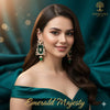 Ammaira's Emerald Majesty: Regal Chandelier & Pearl Drops - Ammaira Jewelz