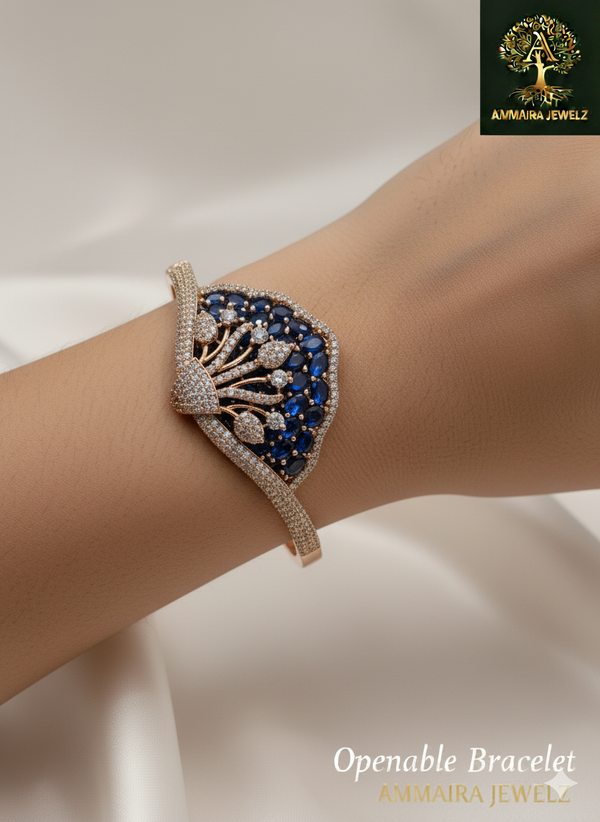 Ammaira's Azure Peacock Statement Cuff