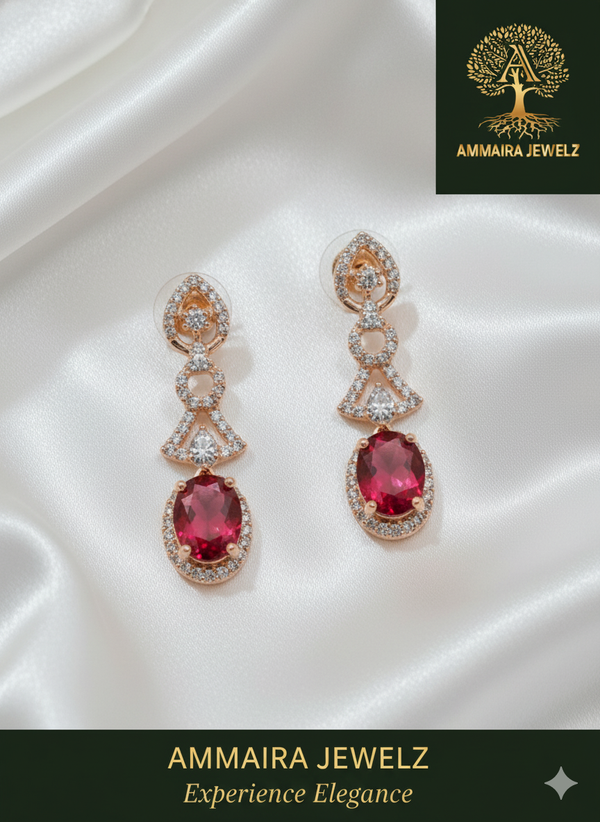 Ammaira's Dazzling Ruby Teardrop Earrings