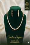 Ammaira's Timeless Elegance SIngle Line Kundan Polki Necklace Set