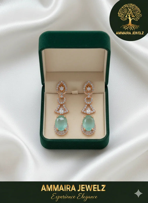Ammaira's Dazzling Seafoam Teardrop Earrings - Ammaira Jewelz