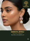 Ammaira's Rose Gold Lustre Grace Earrings with Pearl Drop (Pink) - Ammaira Jewelz