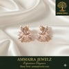Ammaira's The Petal Pearl Studs: Rose Gold & Diamond Bloom Earrings