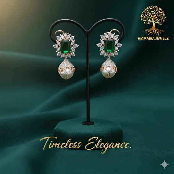 Ammaira's Timeless Elegance: The Royal Garden Pearl Drops - Ammaira Jewelz