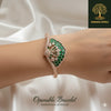 Ammaira's Emerald Peacock Statement Cuff Openable Bracelet - Ammaira Jewelz