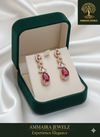 Ammaira's Dazzling Ruby Teardrop Earrings