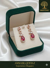 Ammaira's Dazzling Ruby Teardrop Earrings - Ammaira Jewelz