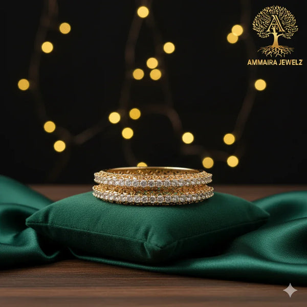 Ammaira's Rose Gold Eternal Glow Bangles (Set of 2) - Ammaira Jewelz