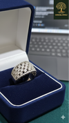 Ammaira's Silver -Tone Diamond Grid Ring