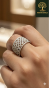 Ammaira's Silver -Tone Diamond Grid Ring - Ammaira Jewelz