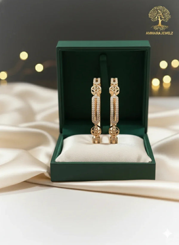 Ammaira's Rose Gold Mirage Bangles (Set of 2) - Ammaira Jewelz