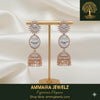 Ammaira's The Empress Jhumka Drops: Rose Gold & Diamond Chandelier Earrings