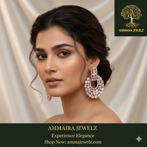 Ammaira's The Grand Gala Hoops: All-Diamond Rose Gold Chandeliers