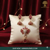 Ammaira's Ganesh Themed Rose Gold Polish Pendent Set Red - Ammaira Jewelz