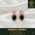Ammaira's Midnight Glamour Drop Earrings: Bold Black & Rose Gold - Ammaira Jewelz