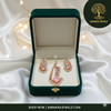Ammaira's Ethereal Leaf Pendant Set with Baby Pink Stone